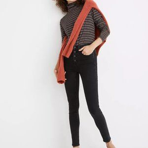 Madewell 10" High-Rise Skinny Jeans in Robert Wash: Button-Front Edition